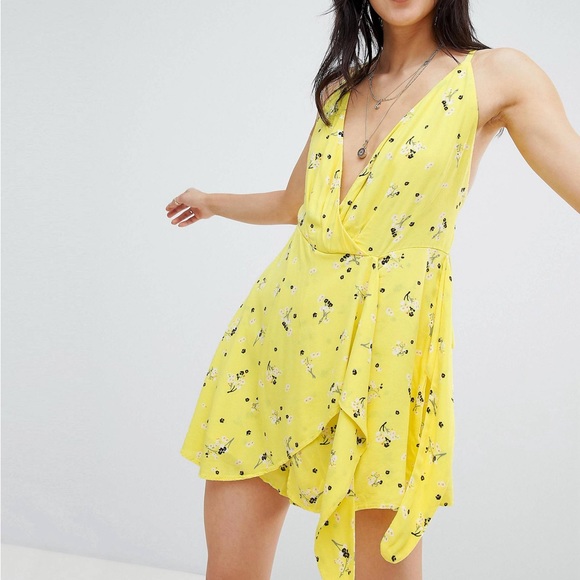 Free People Pants - Free People Tango At Night Printed Wrap Slip Romper